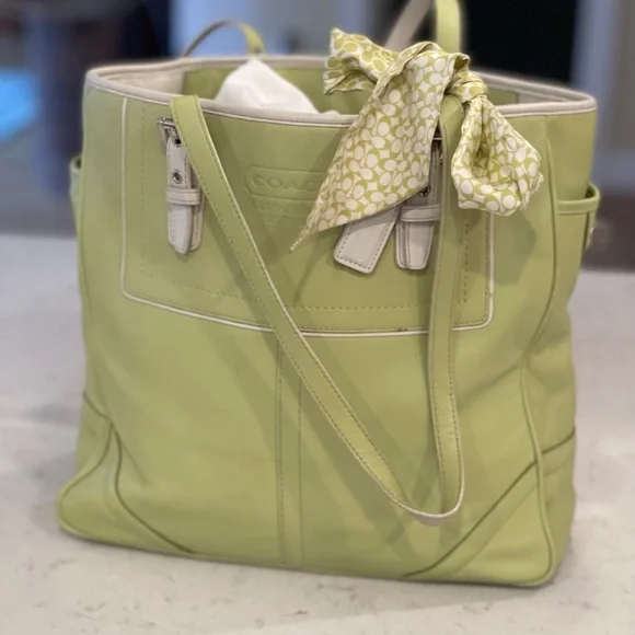 バッグ Vintage Coach Tote Bag Leaf Green Usa Vintage Coach Tote Bag Leaf Green Usa